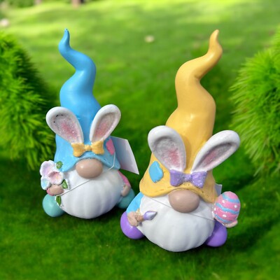 Easter Gnomes Decorations Easter Decor Resin Cute Spring Gnome Figurines