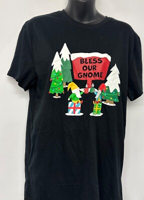 NWT Wondershop  Bless Our Gnome  Men's T Shirt Black Size M Christmas