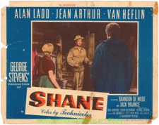 SHANE LOBBY CARD 11x14 Inch Size Movie Poster Card #3 VF Paperbk ALAN LADD 1953