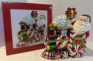 RARE NIB Large 2006 Christopher Radko Train Cookie/Candy Jar 9”x 9.5” Christmas