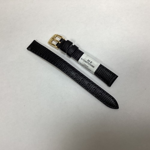 Bracelet De Montre En Cuir Veau Grain Lézard Noir - 12 Mm - Marque ZRC - Neuf Avec étiquettes