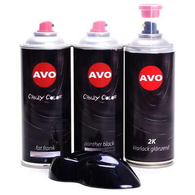 Candy Color Panther Black Lasur AVO Effektlack im Set Lackspray mit 2K Klarlack