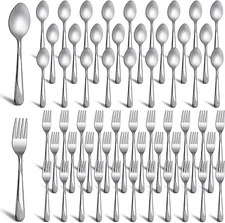 200 Pcs Stainless Steel Forks & Spoons Set, 100 Forks & 100 Spoons, Mirror Polis