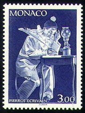 Monaco 1990 Pierrot / Clown Writing, UPU Congress, UNM / MNH