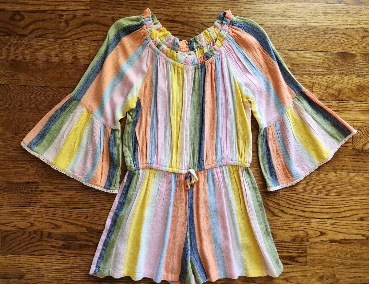 ANGIE Girls L (8-10) Romper Sherbet Multi Stripe from Buckle | eBay