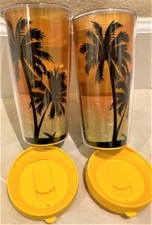  PAIR-2 SIGNATURE 16 OZ THERMAL INSULATED TRAVEL TUMBLERS W/ LIDS-SHATTERPROOF