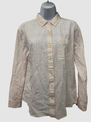 $50 Style & Co Women's Pink Long Sleeve Button up Collar Shirt Size Small