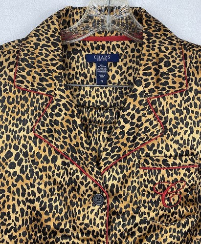 Chaps Womens Leopard Cheetah Pajamas Set 2 pc Size SMALL NWT NEW $60 - Picture 2 of 10
