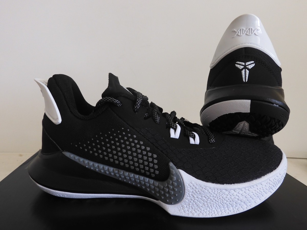 NIKE MAMBA FURY KOBE BLACK-SMOKE GREY-WHITE SZ 4 MENS