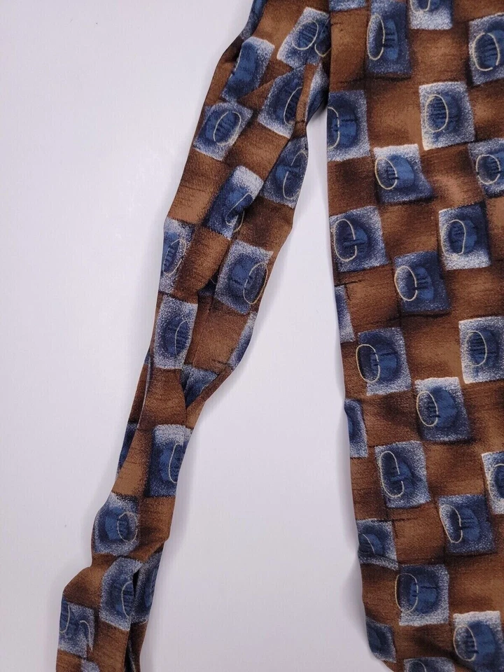 J Ferrar Mens Formal Necktie 59"Lx4"W Brown/Blue Neck Tie - Image 2 of 4
