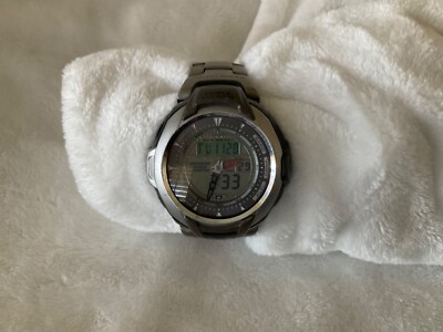 Mens Casio Protrek PRG-60T Triple Sensor Bar ALt Compass Ana Digi Watch 2767 H3