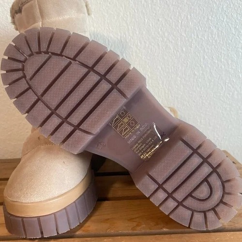 Free People Fable Faux Fur Lined Boots Womens Size 8.5 Sand Suede Platform NEW - Picture 7 of 10