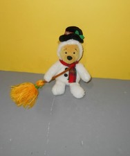 8" Disney Store Winter Snowman Winnie The Pooh Bean Plush w/ Broom