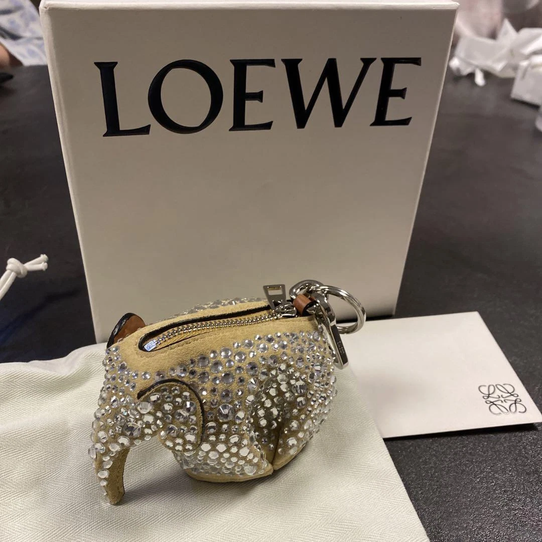 LOEWE Elephant coin case key holder beige 9 branded