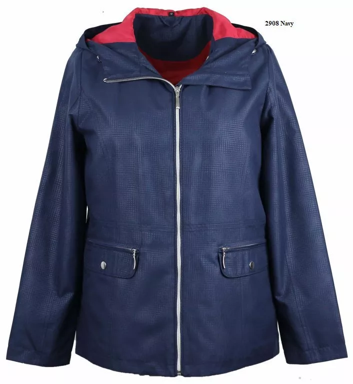 Finesse Ladies Shower Windproof Navy Micro peach Coat