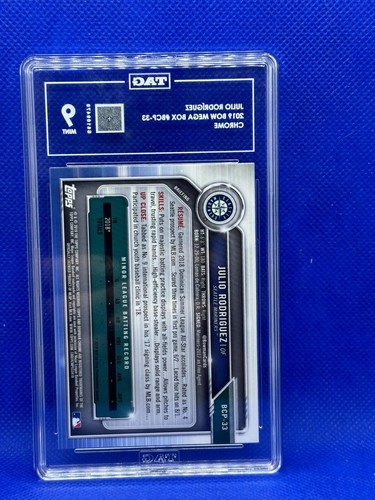 2019 Bowman Chrome Mega Box Refractor Julio Rodriguez No. BCP-33 TAG 9 MINT - Picture 3 of 3