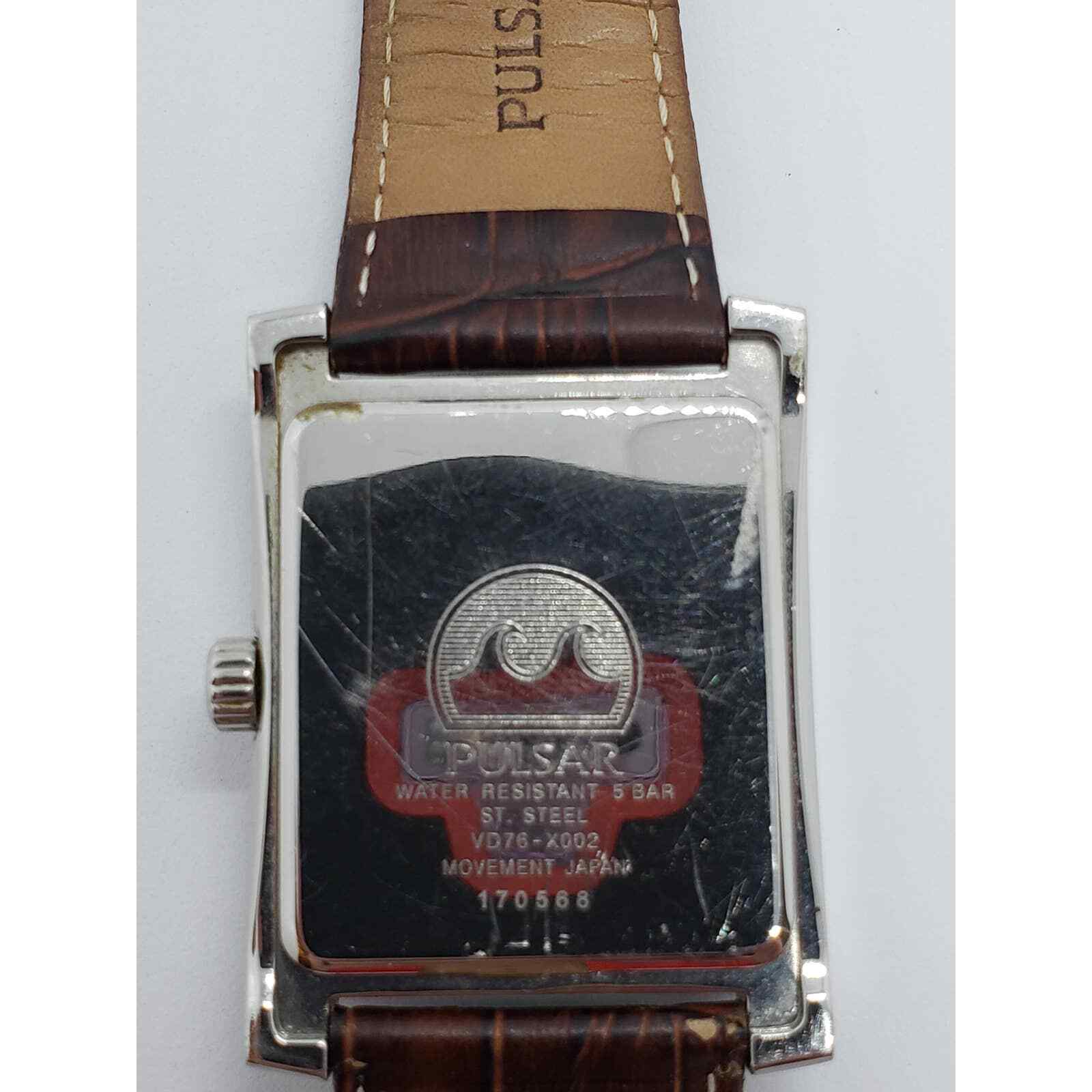 Men's Pulsar watch. Square multi function face. V… - image 6