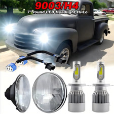 Pair 7 Round Led Headlights Hilo Fit Chevy Truck 1947 1948 1949 1950 1951-57 A