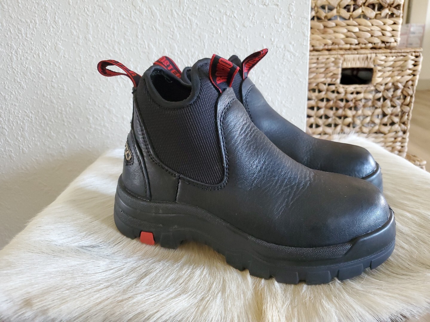 ROCKROOSTER Black Simple Work Boots Waterproof Soft Toe & Steel Toe 6'' Eu36