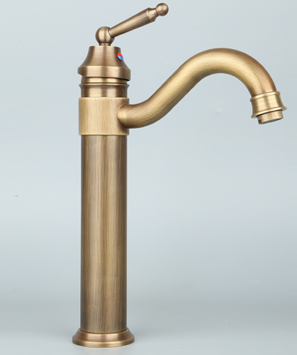 Retro Miscelatore Monocomando Rubinetto Lavabo Lavamano Antico Ottone Faucet - Foto 1 di 6