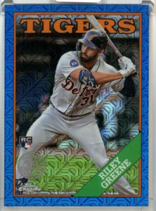 2023 Topps Update Riley Greene 1988 Topps Silver Pack Chrome Blue Refractor /150