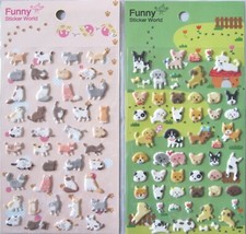 Funny Sticker World Cat or Dog Puffy Sticker Sheet
