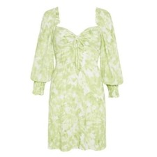 NWT Faithfull the Brand Mini Dress Arianne Cottagecore Green Tie Dye Prairie XS