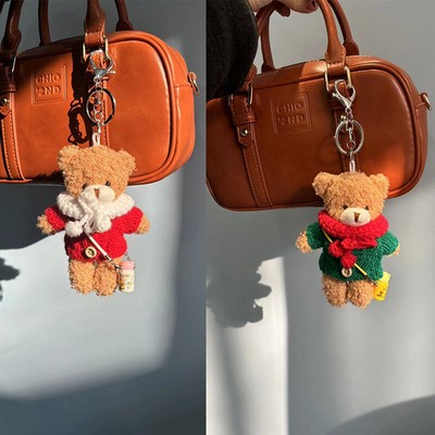 Cute Small Bear Keychains High Quaity Plush Bear Doll Keychain For Bag Pendant
