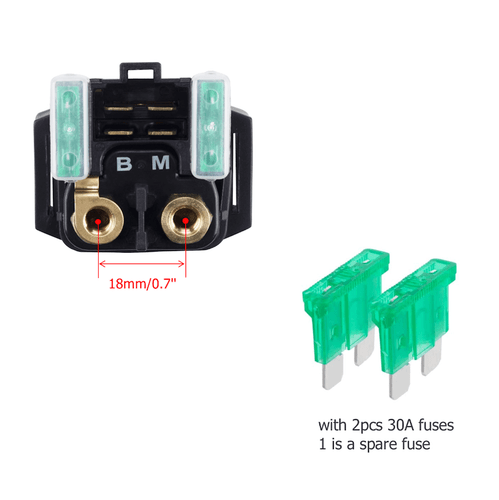 Starter Solenoid Relay For Yamaha YFM 350 400 450 660 Grizzly Kodiak BigBear 30A - Picture 7 of 12