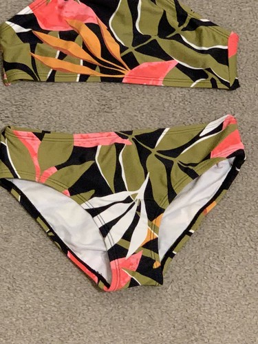 Kanu Surf Bikini 2 Piece Swimsuit Girls' Sz 8 Palm Leaves Beach Sport NWOT - Picture 3 of 8