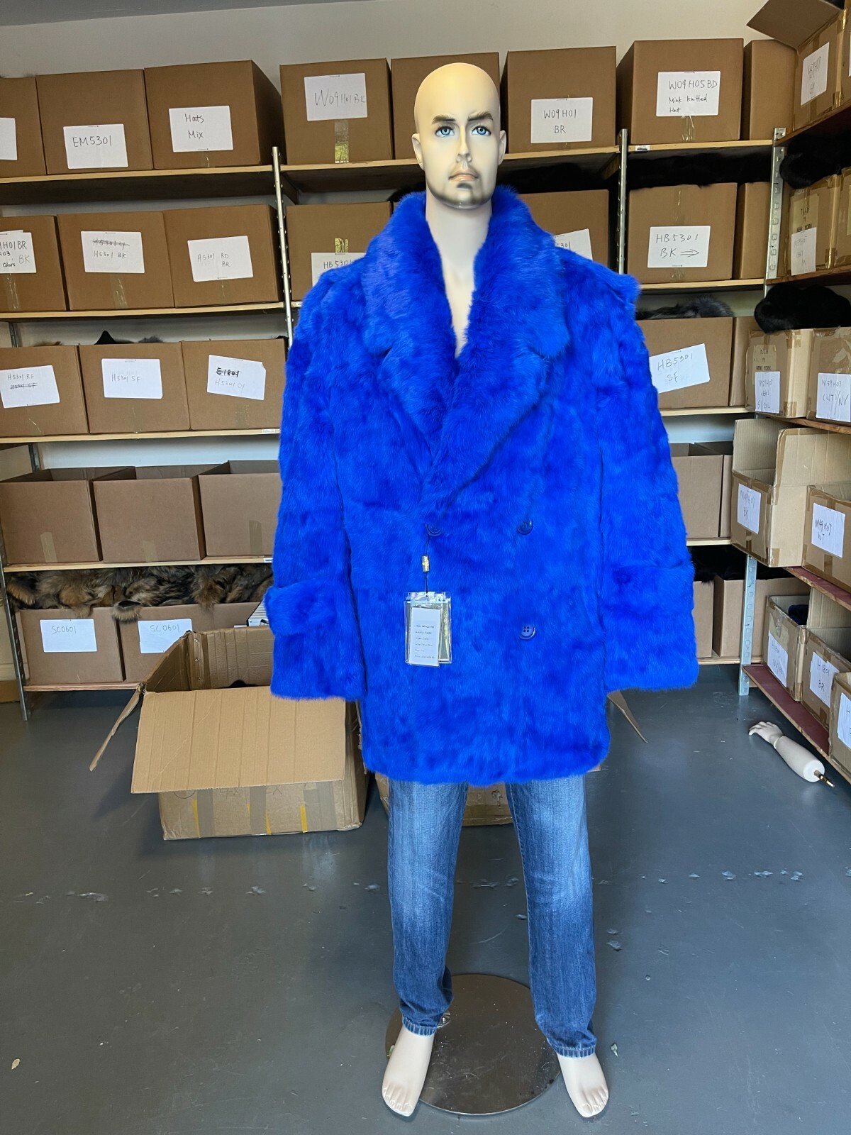 Genuine Fur Winter Jacket Pea Coat 