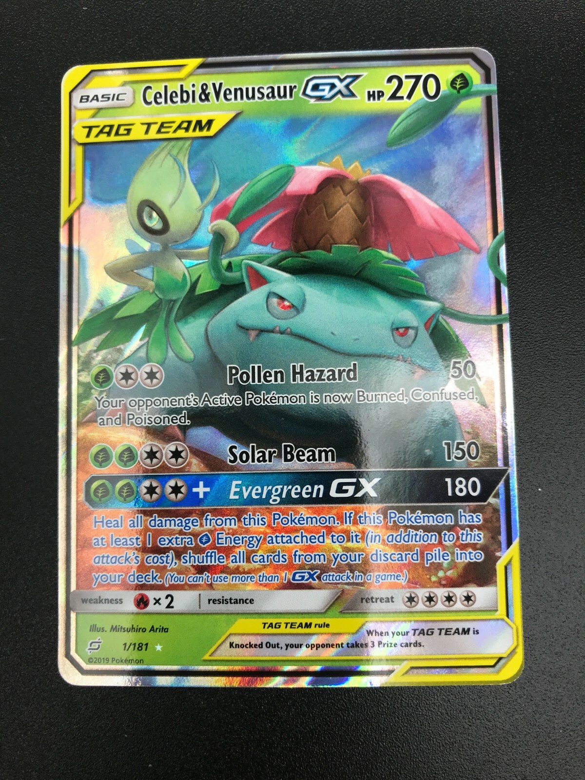 Celebi & Venusaur GX Tag Team ULTRA RARE 1/181 SM Pokemon Team Up NM Holo  2019 | eBay