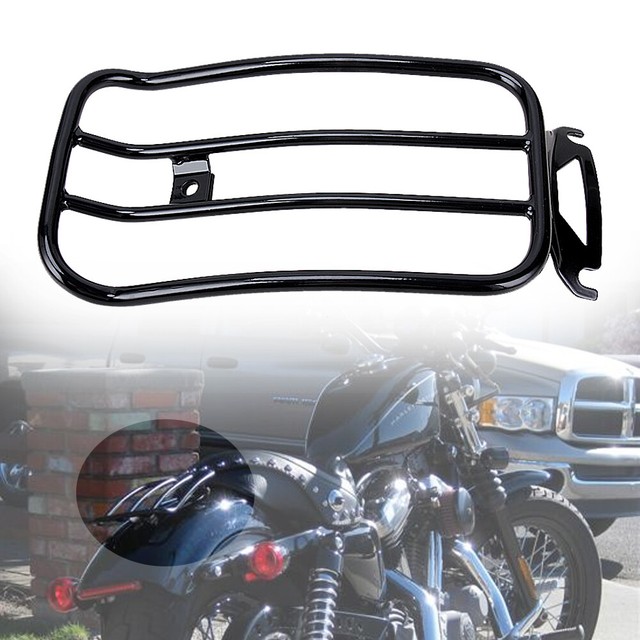 Black Solo seat Luggage Rack For Harley 19972015 Touring Street Glide FLHX FLHT eBay