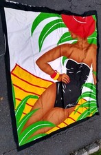 Gottex Vtg Swim Wrap Print Retail Ad Banner 60" x 42" Sunbathing Woman Cotton