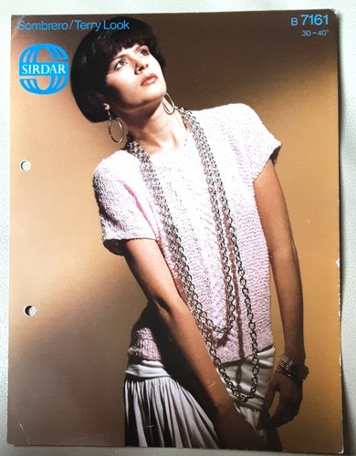 Original Sirdar Sombrero/Frottee-Look Damen Top 30""-40"" Strickmuster B7161