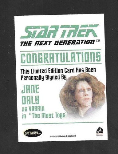 Star Trek Next Generation Complete 2 2012 autograph card Jane Daly - Picture 2 of 2
