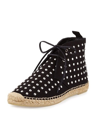 $795 Nueva Saint Laurent negro tachonado de Lona tenis de alta Top  Alpargatas Talla 36 | eBay