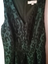 Women's Size 8 Dark Green Leopard Print LOFT Dress