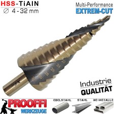 HSS TiALN Stufenbohrer Ø 4 - 32 mm Spiral Sc...
