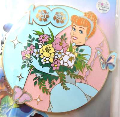 Disney 100 Pin Pink a la Mode Cinderella Princess Florals LE 300