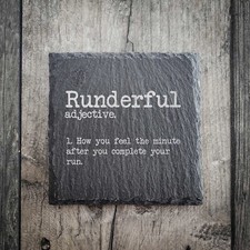 Runderful Running Slate Coaster - Running Gift - Runners Gift