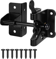 SANKINS Self-Locking Gate Latch for Wooden Fence Gate Heavy Duty Post Mount A