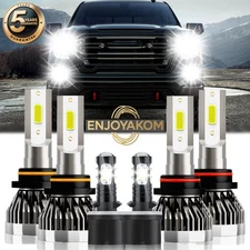 LED Headlight Combo Kit High Low Fog Light Bulb For GMC Sierra 1500 1999-2006