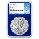 2025 $1 American Silver Eagle NGC MS70 FDI First Label Blue Core