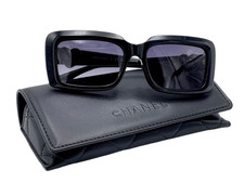 Women Chanel CH5520A c.622/S8 Black Rectangle Sunglasses Polarized