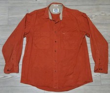 Vintage Sears Since 1886 Button Down Shirt Orange Mens Large 100 Cotton Rare