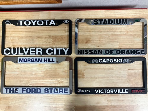 Four California Dealer Plastic License Plate Frames Toyota Nissan Orange GMC