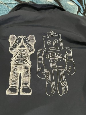 KAWS x Uniqlo x Andy Warhol Collab Coach Jacket Navy Blue Size XS