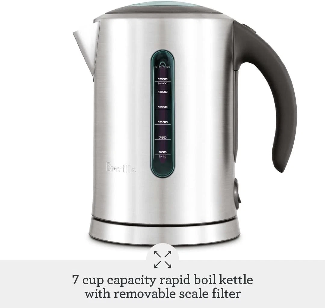 Breville BKE700BSS Soft Top Pure Hot Water Kettle, 7 Cup, SS Used Cracked Lid