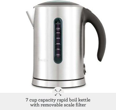 Breville BKE700BSS Soft Top Pure Hot Water Kettle, 7 Cup,  SS Used Cracked Lid